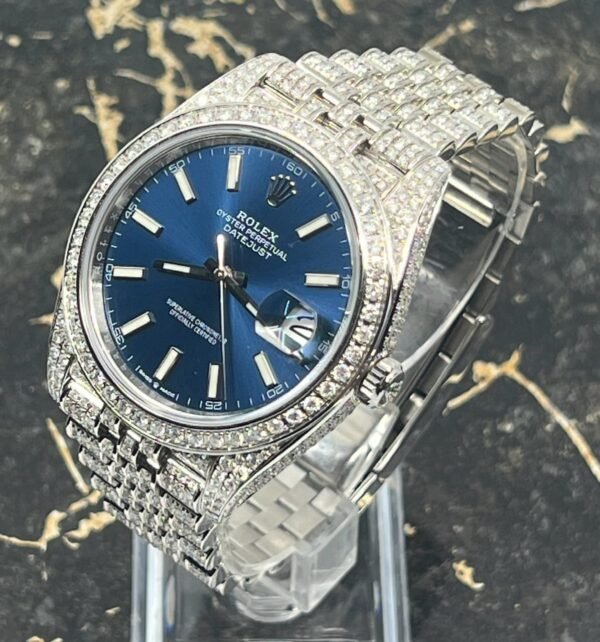 iced rolex blue