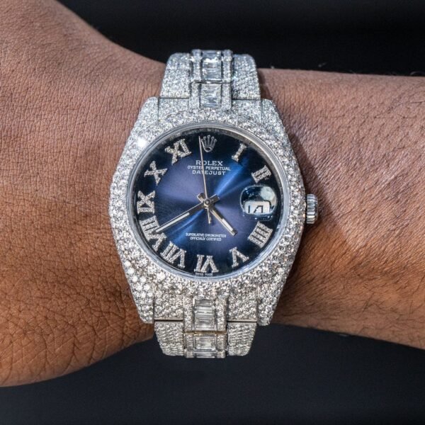 iced rolex blue