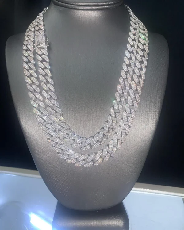 14mm white gold bussdown cuban chains