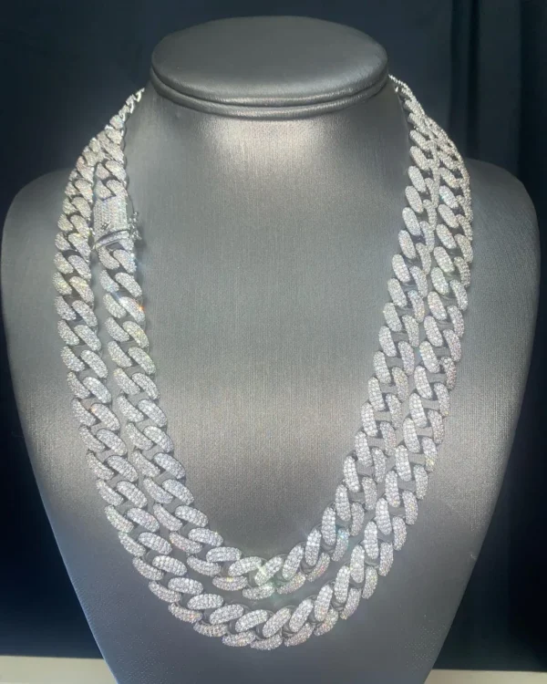 14mm white gold bussdown cuban chains