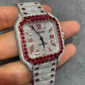 Buy 41mm RUBY ICED OUT CARTIER WATCH