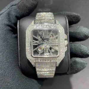 Cartier Skeleton Iced Out Chandelier Watch | 62 Cts VVS1 Diamonds