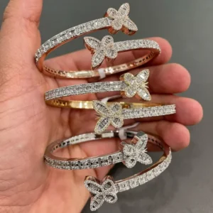 Moissanite Butterfly Baguette Diamond Bracelet