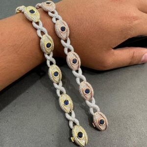 Evil Eye Eternity Moissanite Diamond Bracelet