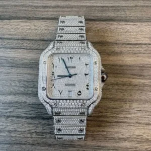 All white Arabic dial Cartier