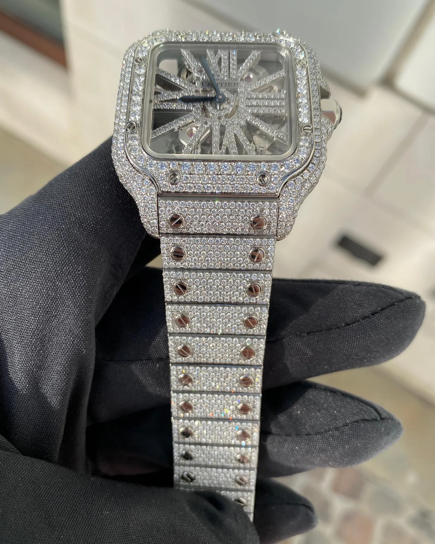 Bustdown Skeleton Cartier Watch