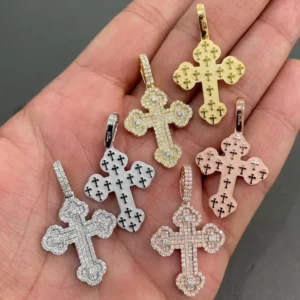 Moissanite Diamond Cross Pendant