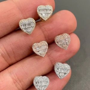 Heart Moissanite Diamond Earrings