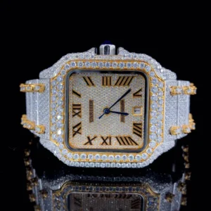 Cartier two-ton Gold Moissanite Diamond Watch